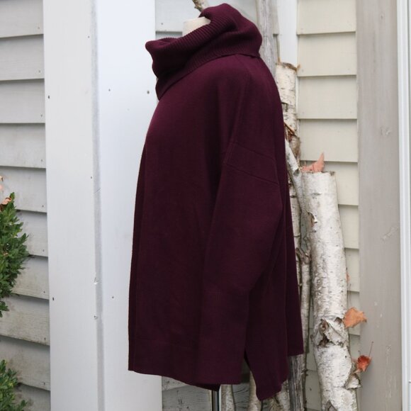 French Connection Plus Size Plum Long Turtleneck Sweater Sz 2X - Picture 3 of 8